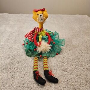 Cracker Barrel Full of Mischief Cat Sitter Shelf Sitter 18" Christmas‎ Funky Cat